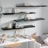 Estantes flotantes pared 4 uds MDF negro brillo 120x23,5x3,8