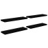 Estantes flotantes pared 4 uds MDF negro brillo 120x23,5x3,8