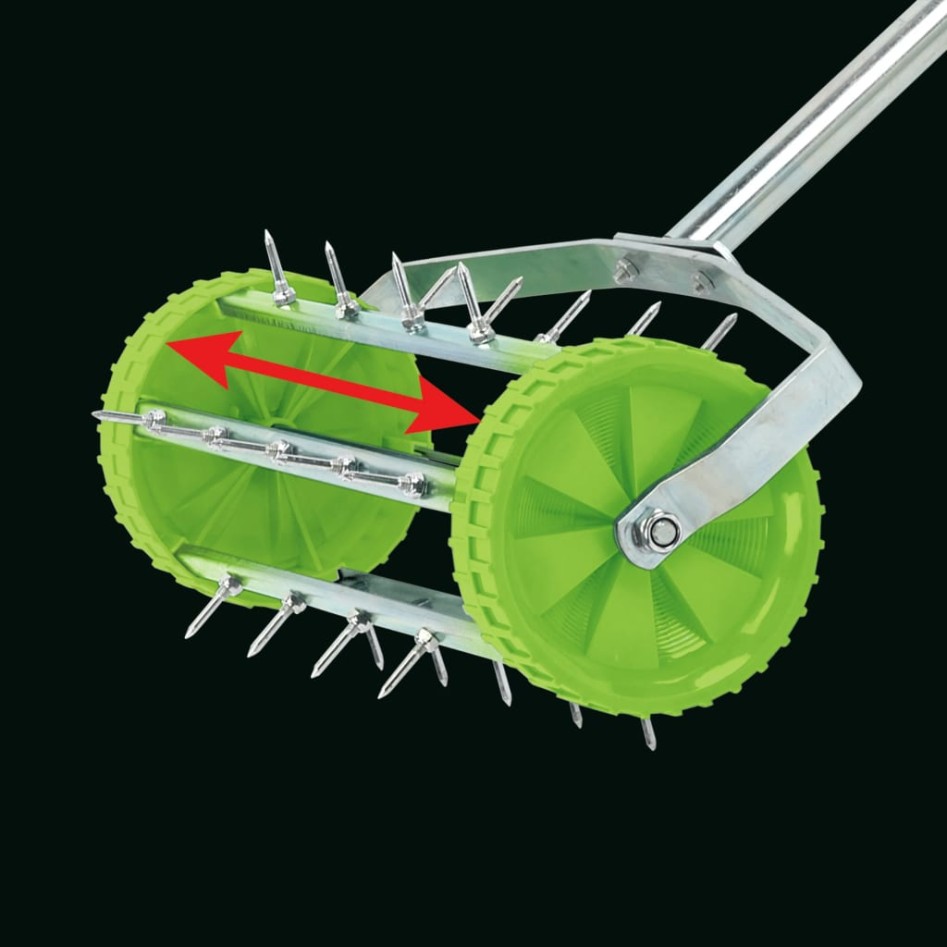 Draper Tools Aireador de césped de rodillo con pinchos verde 450