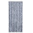 Cortina mosquitera chenilla azul blanco y plateado 90x220