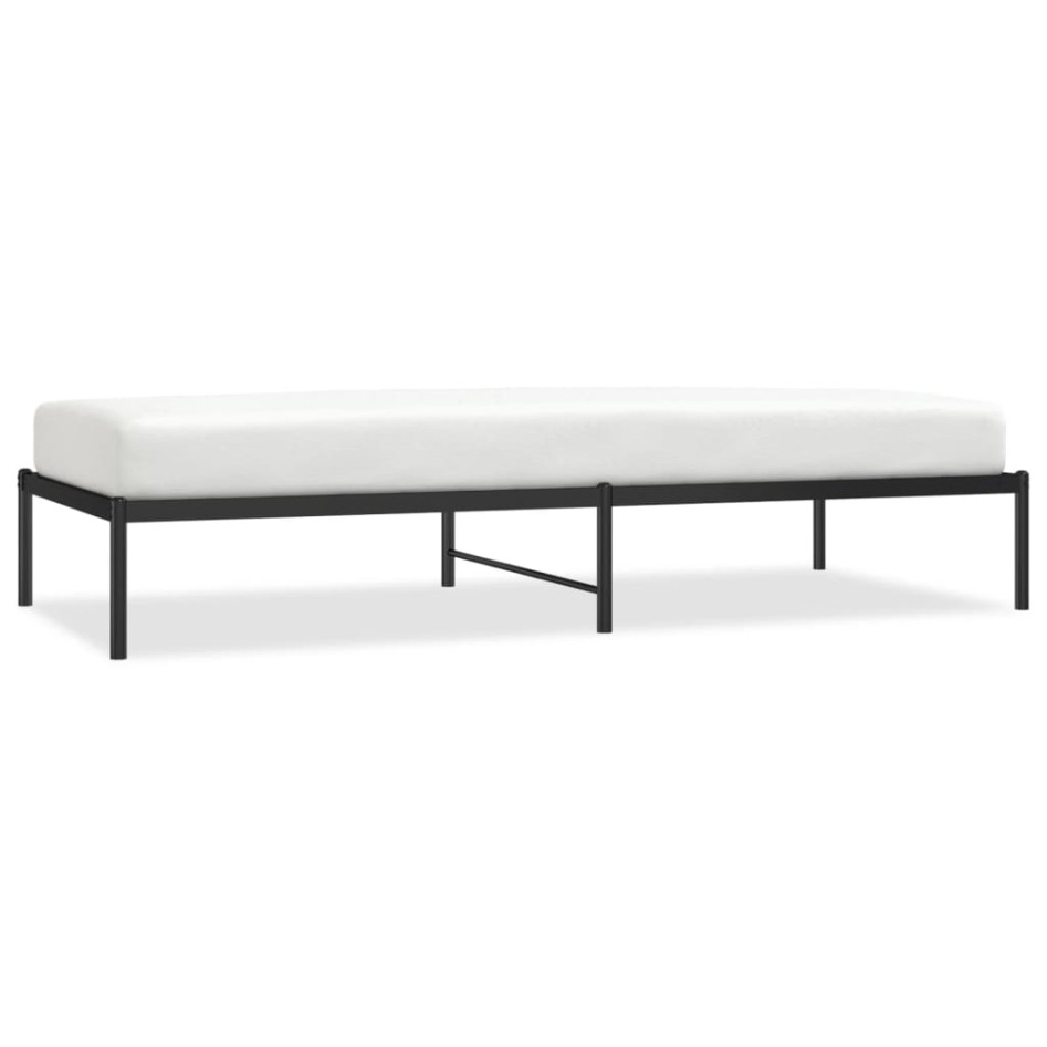 Estructura de cama sin colchón metal negro 90x200