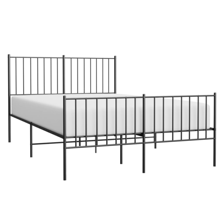 Estructura cama sin colchón con estribo metal negro 120x190