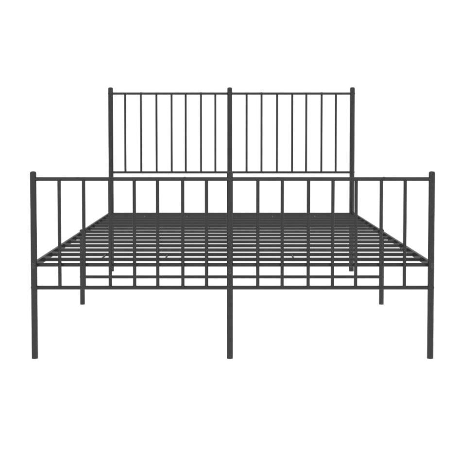 Estructura cama sin colchón con estribo metal negro 120x190