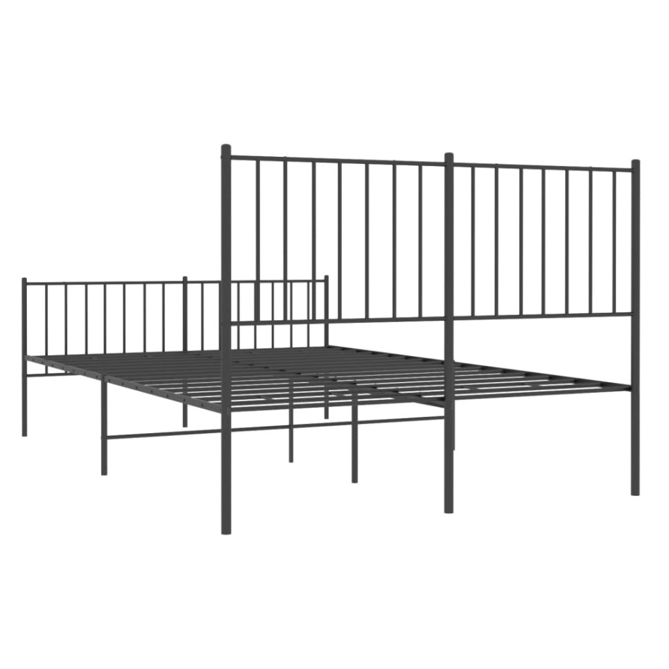 Estructura cama sin colchón con estribo metal negro 120x190