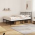 Estructura cama sin colchón con cabecero metal negro 140x190