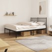 Estructura cama sin colchón con cabecero metal negro 140x190 cm