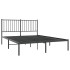 Estructura cama sin colchón con cabecero metal negro 140x190