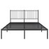 Estructura cama sin colchón con cabecero metal negro 140x190