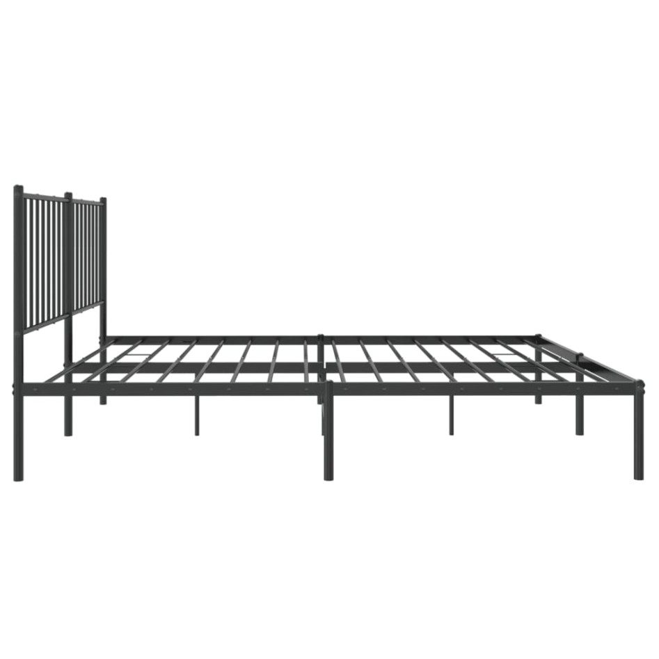 Estructura cama sin colchón con cabecero metal negro 140x190