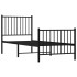 Estructura cama sin colchón con estribo metal negro 75x190