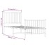 Estructura cama sin colchón con estribo metal negro 75x190