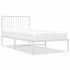 Estructura cama sin colchón con cabecero metal blanco 90x190