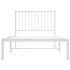 Estructura cama sin colchón con cabecero metal blanco 90x190