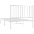 Estructura cama sin colchón con cabecero metal blanco 90x190