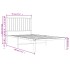 Estructura cama sin colchón con cabecero metal blanco 90x190
