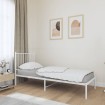 Estructura cama sin colchón con cabecero metal blanco 75x190 cm