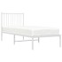 Estructura cama sin colchón con cabecero metal blanco 75x190