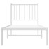Estructura cama sin colchón con cabecero metal blanco 75x190