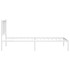 Estructura cama sin colchón con cabecero metal blanco 75x190