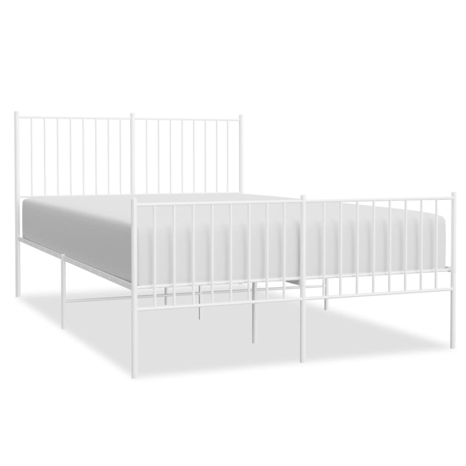 Estructura cama sin colchón con estribo metal blanco 140x190