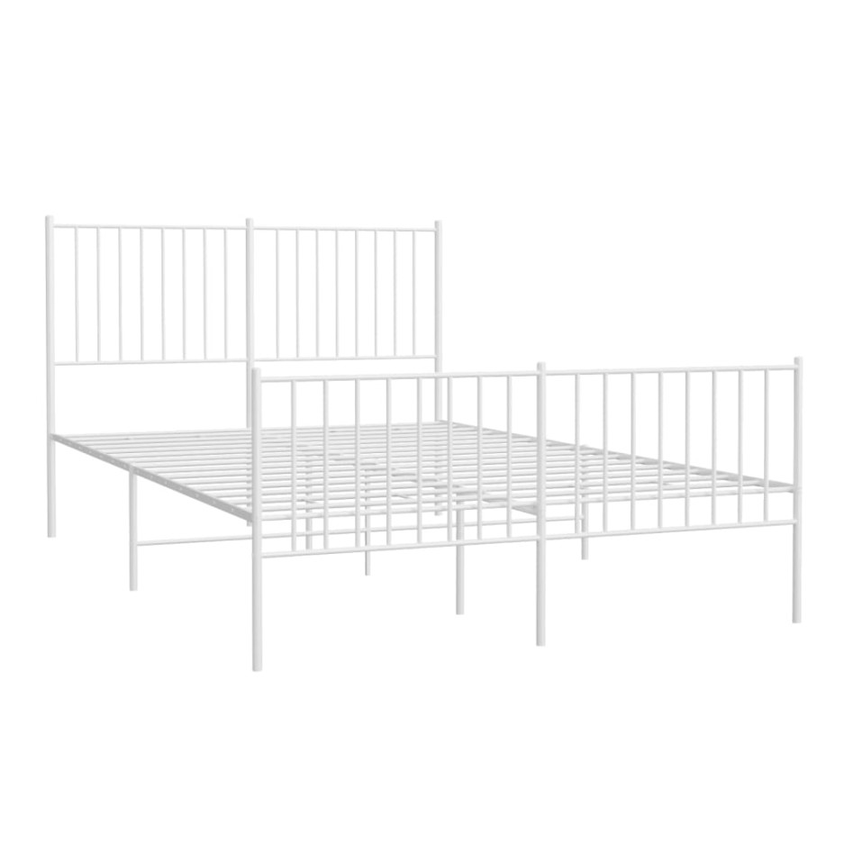 Estructura cama sin colchón con estribo metal blanco 140x190