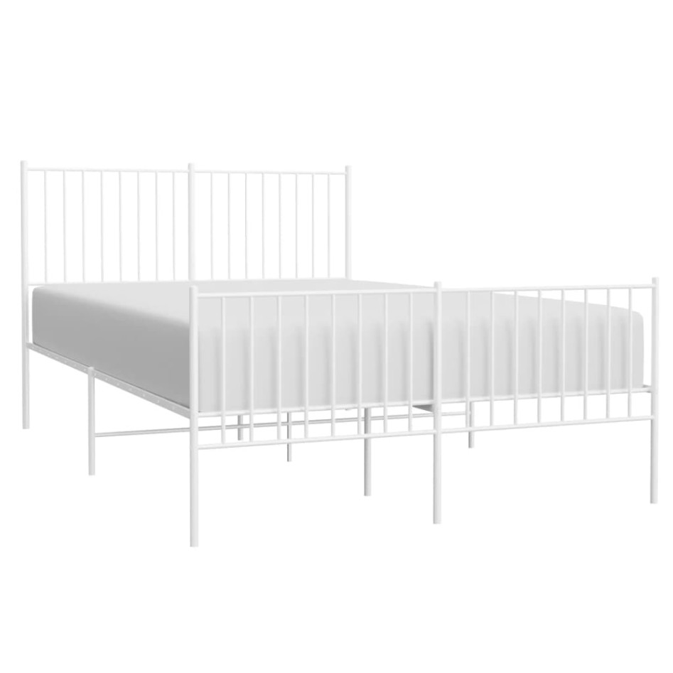 Estructura cama sin colchón con estribo metal blanco 140x190