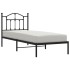Estructura cama sin colchón con cabecero metal negro 90x190