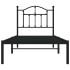 Estructura cama sin colchón con cabecero metal negro 90x190
