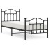 Estructura cama sin colchón con estribo metal negro 90x200