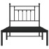 Estructura cama sin colchón con cabecero metal negro 90x190