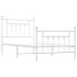 Estructura cama sin colchón con estribo metal blanco 90x200