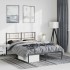 Estructura cama sin colchón con cabecero metal negro 135x190