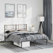Estructura cama sin colchón con cabecero metal negro 135x190 cm