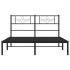 Estructura cama sin colchón con cabecero metal negro 135x190