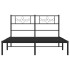 Estructura cama sin colchón con cabecero metal negro 120x190