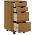 Cajonera con ruedas MOSS madera maciza pino marrón