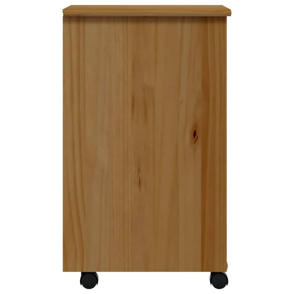 Cajonera con ruedas MOSS madera maciza pino marrón
