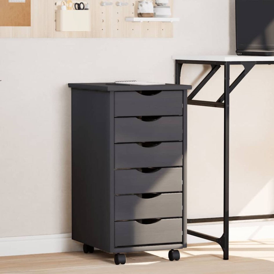 Cajonera con ruedas MOSS madera maciza de pino