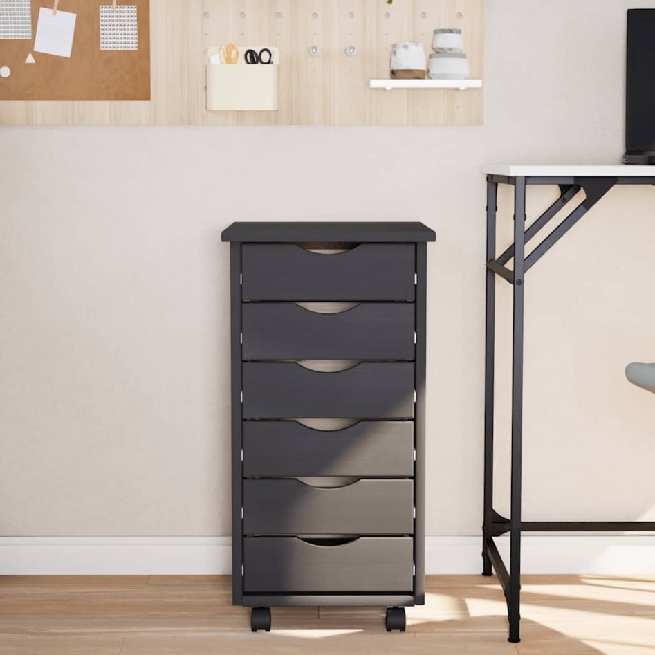 Cajonera con ruedas MOSS madera maciza de pino