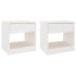 Mesitas de noche 2 uds madera maciza de pino blanca 40x31x40