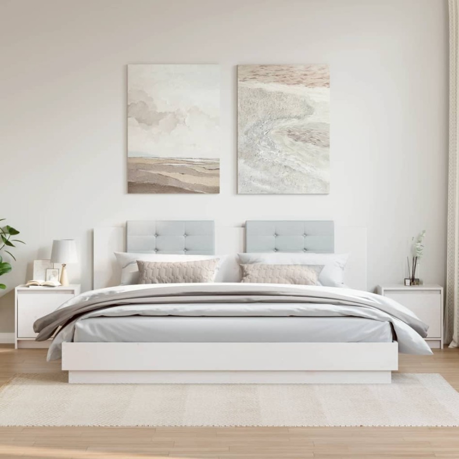 Mesitas de noche 2 uds madera maciza pino blanco 40x30,5x40