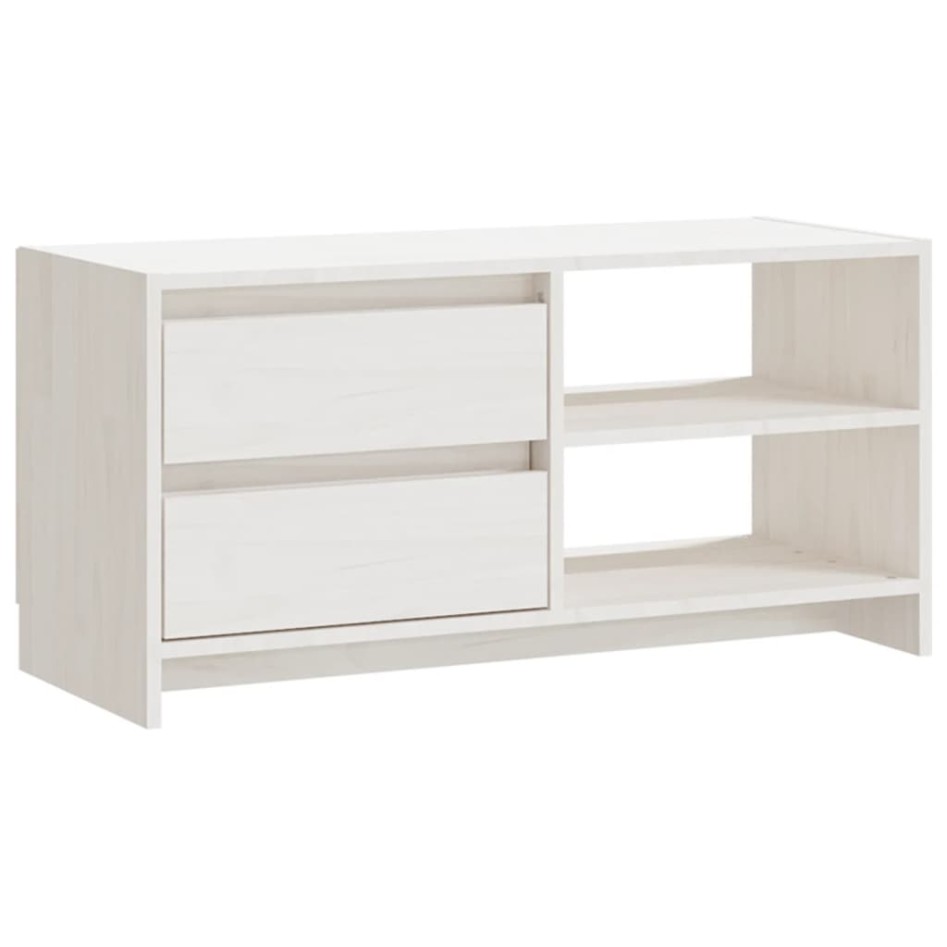 Mueble para TV de madera maciza de pino blanco 80x31x39