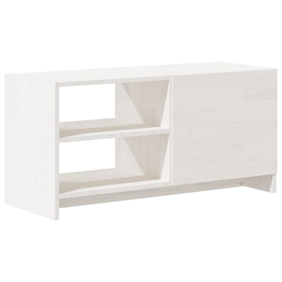 Mueble para TV de madera maciza de pino blanco 80x31x39