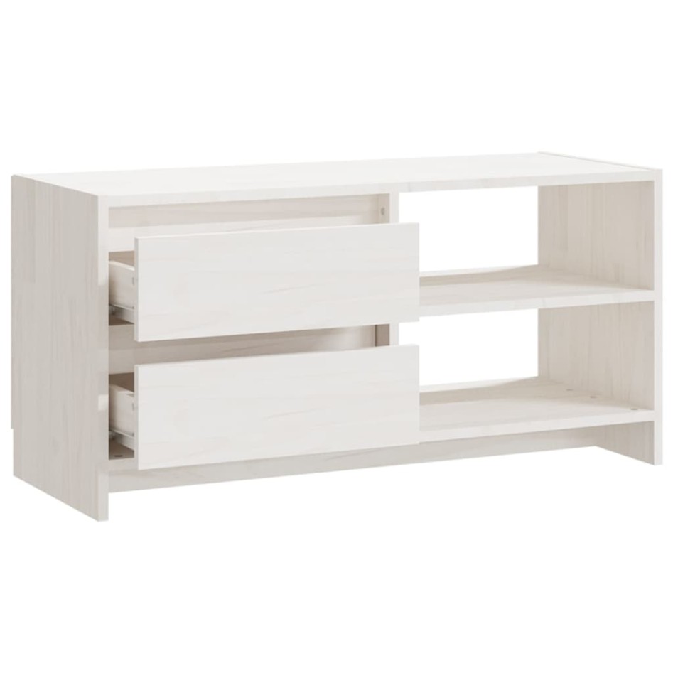 Mueble para TV de madera maciza de pino blanco 80x31x39