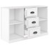 Aparador madera contrachapada blanco brillo 104,5x35,5x67,5
