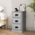 Mesita de noche madera contrachapada gris hormigón 39x39x67
