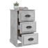 Mesita de noche madera contrachapada gris hormigón 39x39x67