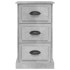 Mesita de noche madera contrachapada gris hormigón 39x39x67