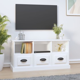 Mueble de TV madera contrachapada blanco 100x35x50