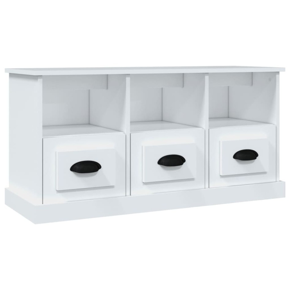 Mueble de TV madera contrachapada blanco 100x35x50